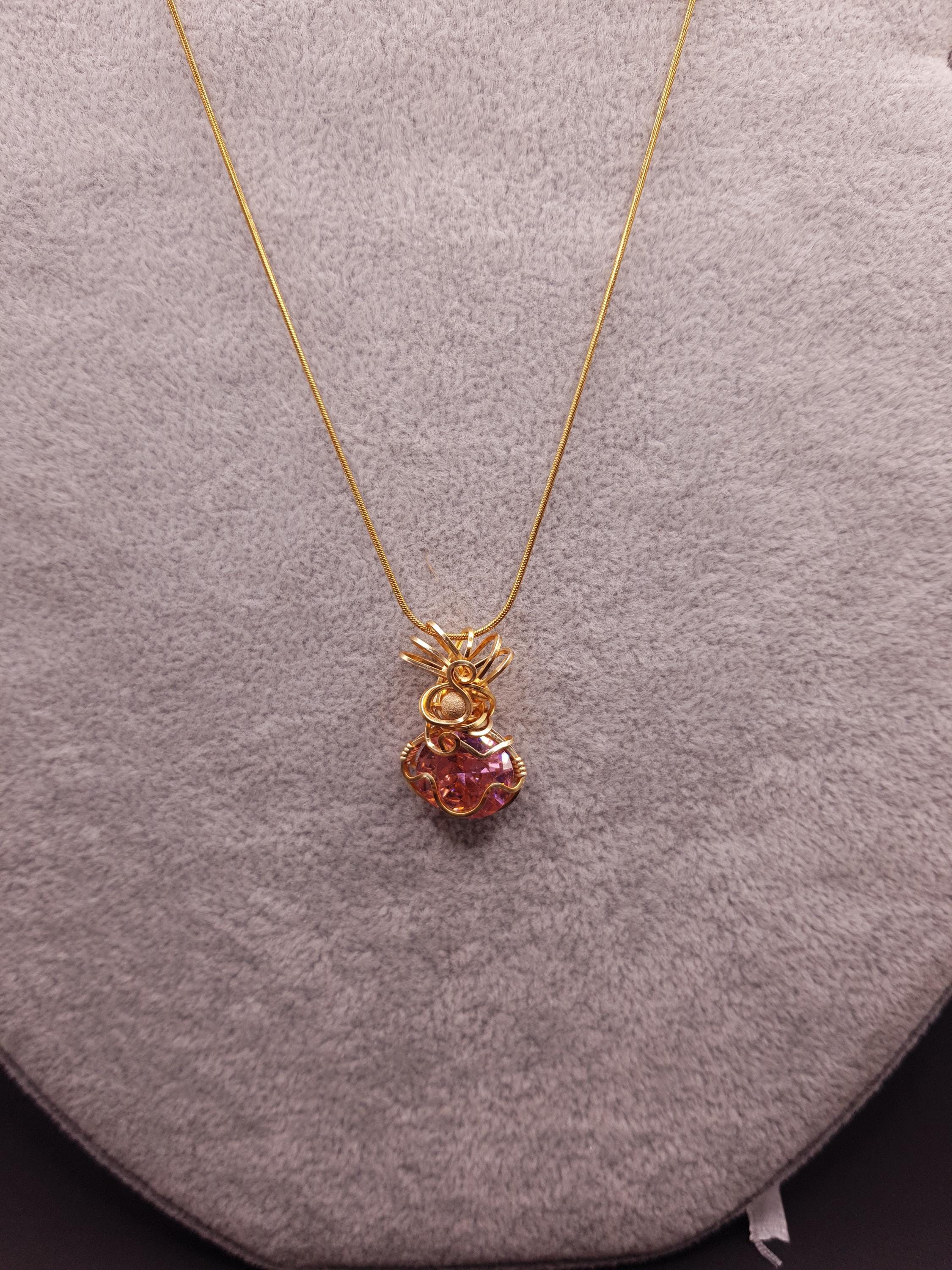 Pendente Pink Angel Andara Oro 14k – per Guarigione e Attivazione DNA