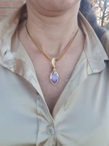 Pendente Andara  Amethyst Violet Flame Oro 14k Taglio Diamante – Attivazione DNA
