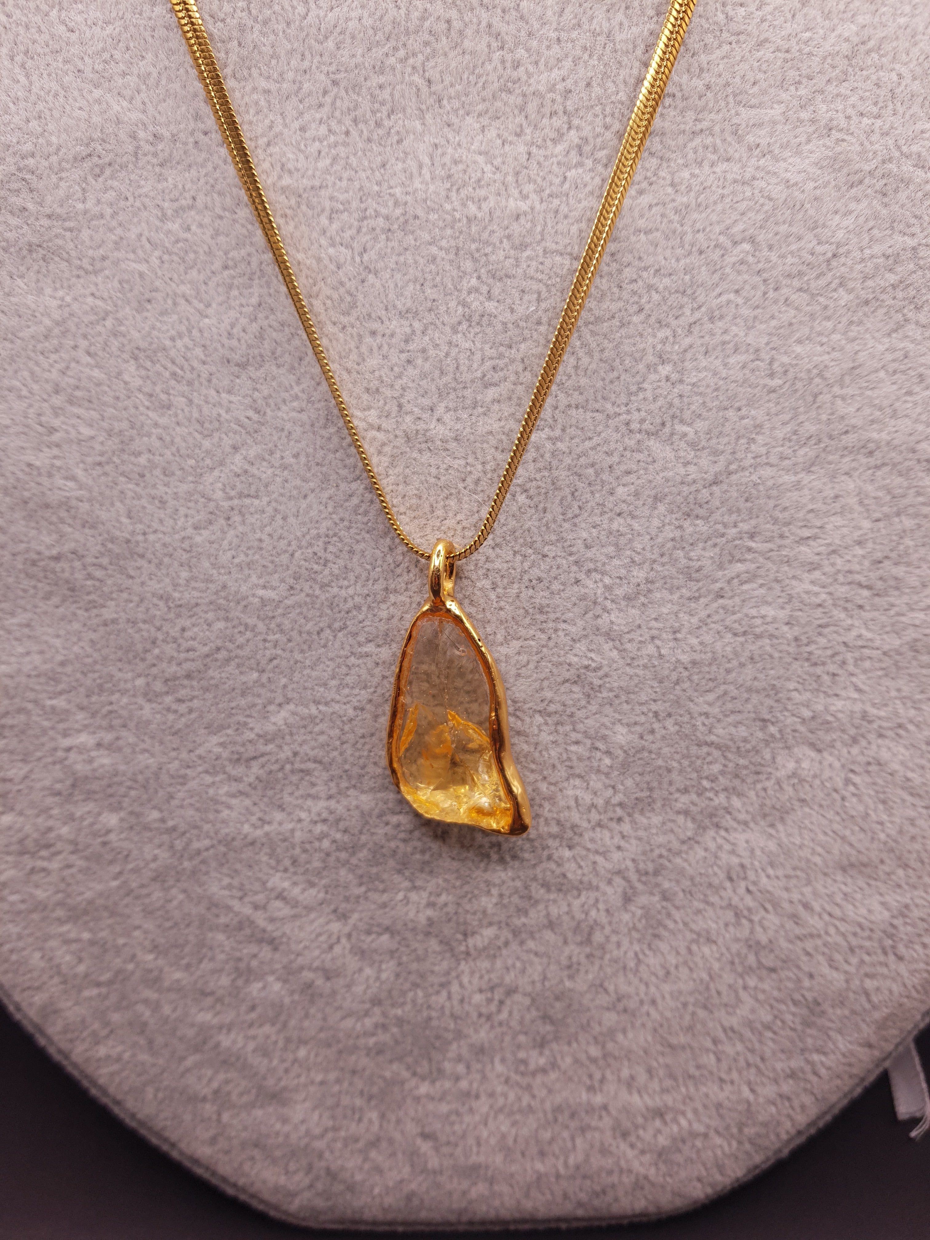 Pendente Solaris Miele Andara Cristallo in puro argento placcato oro 18k