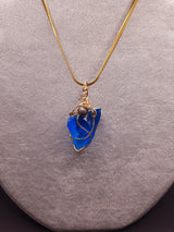 Raggio Blu – Ciondolo Cristallo Andara Blu Brillante Originale Oro 14K – Alta Vibrazione, Attivazione DNA