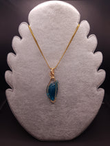 Ciondolo con Cristallo Andara Oro 14K – Blu Verde Oceano – Attivazione DNA