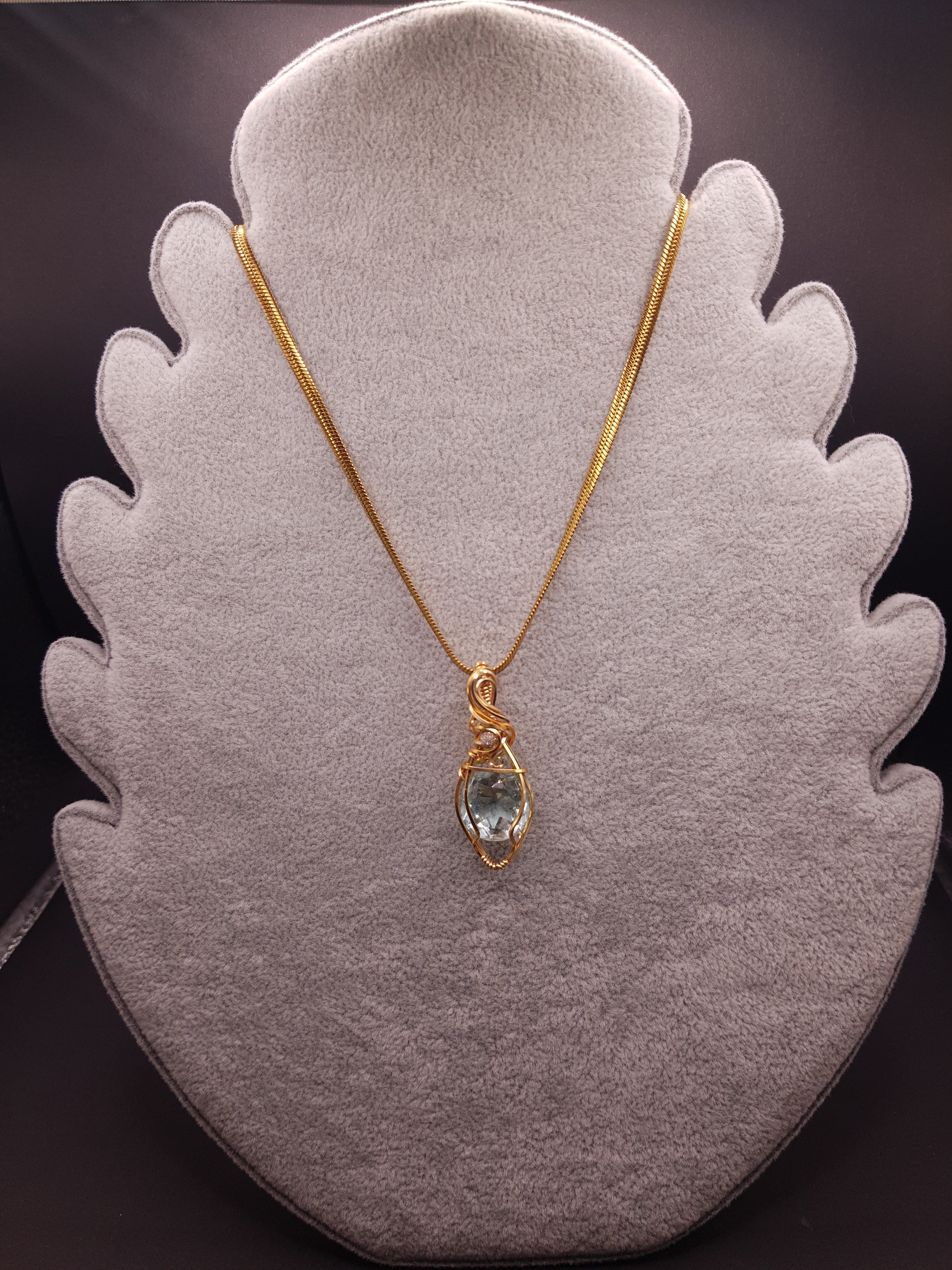 Ciondolo con Cristallo Andara Placcato Oro – Taglio Diamante, Cuore di Atlantide