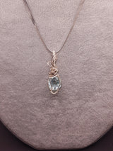 Ciondolo Cristallo Andara Cuore di Atlantide Argento – Unico nel suo genere – Taglio Diamante