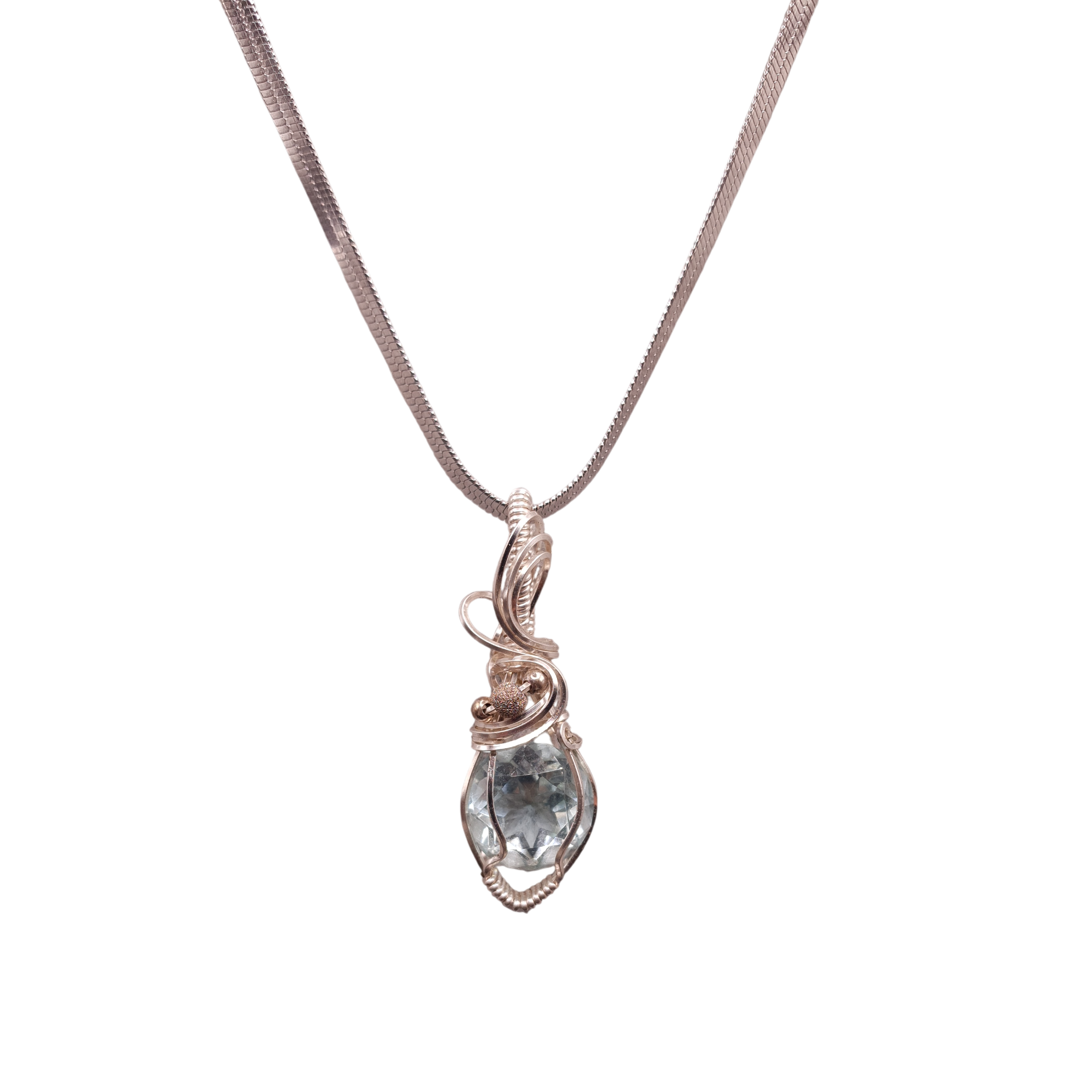 Ciondolo Cristallo Andara Cuore di Atlantide Argento – Unico nel suo genere – Taglio Diamante