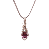 Ciondolo con Cristallo Andara Placcato Argento, Viola Profondo –  Gioiello Unico