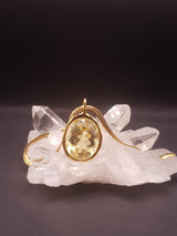 Pendente Solaris Miele Andara Cristallo in puro argento placcato oro 18k