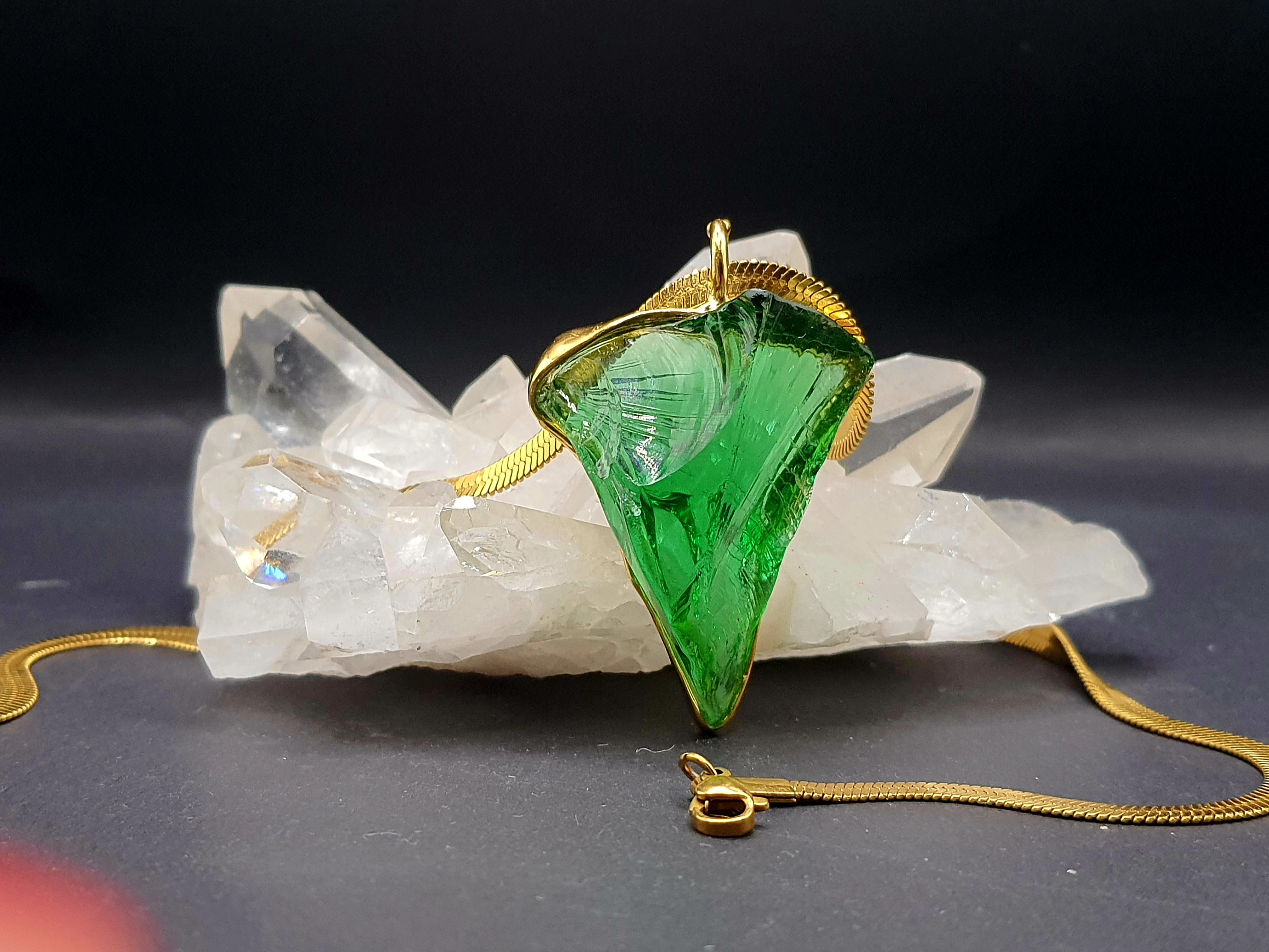 Pendente Ali di Raffaele Andara cristallo Brillant Green