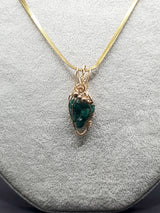 14K Gold Dioptase Pendant – Heart Awakening, DNA Activation, Energy Healing, Exclusive One-of-a-Kind Piece