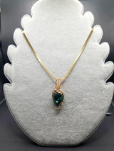14K Gold Dioptase Pendant – Heart Awakening, DNA Activation, Energy Healing, Exclusive One-of-a-Kind Piece