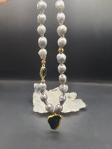Orion – Collana di Perle Barocche e Andara Black Cosmic Key