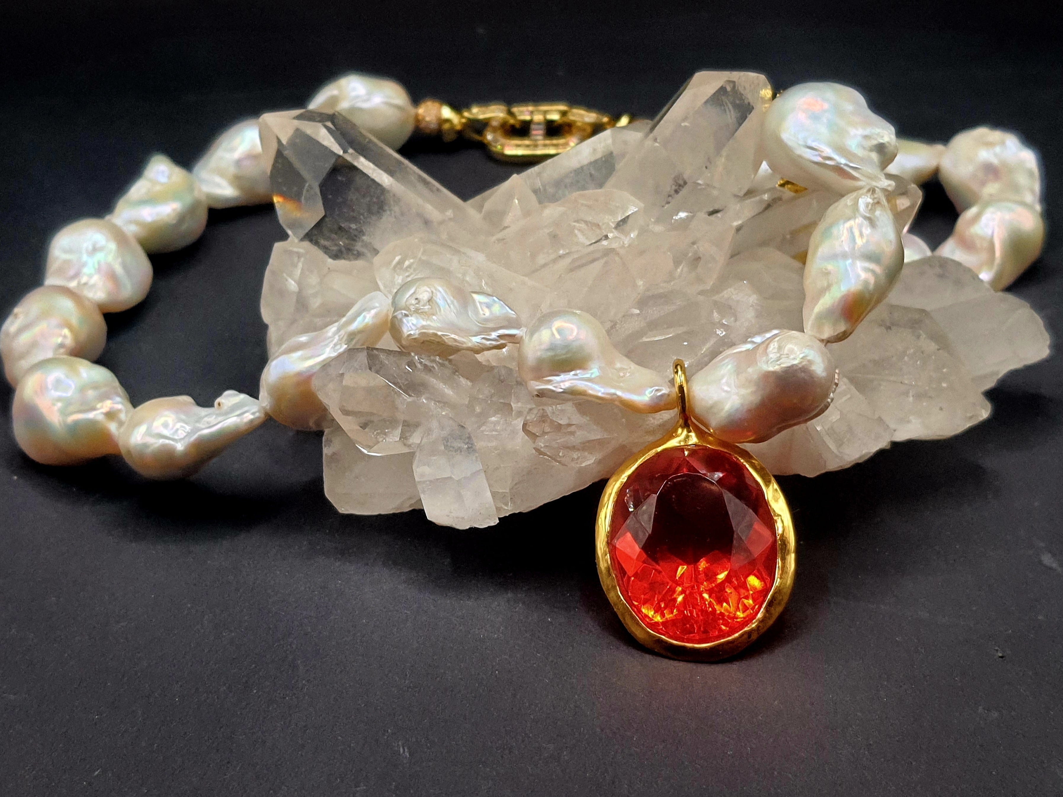 Antares – Collana di Perle Barocche AAA e Andara Solar Fire