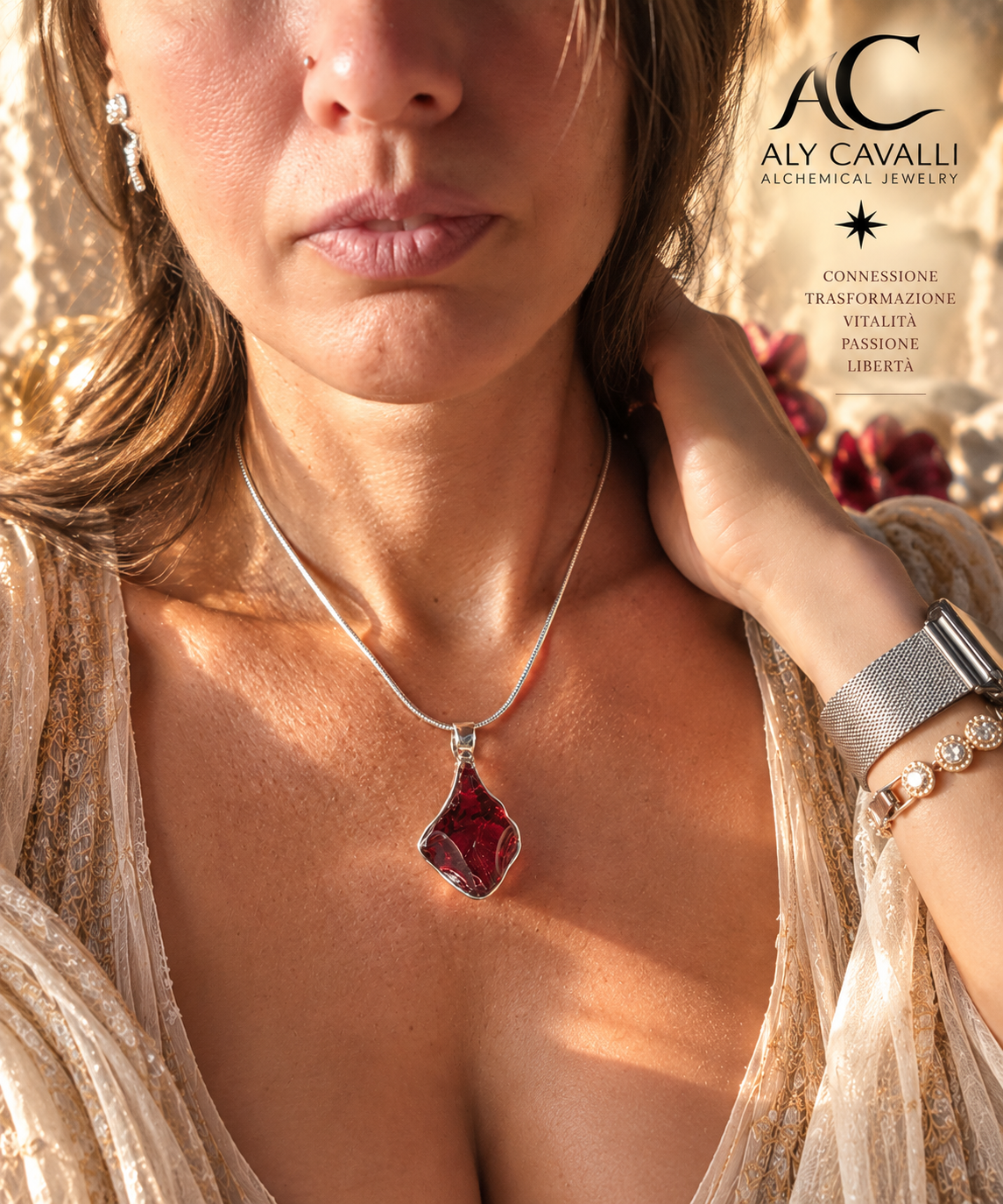 Gold-Plated Andara Solar Fire Crystal Pendant – High Vibration, DNA Activation, Light Codes, Energy Healing