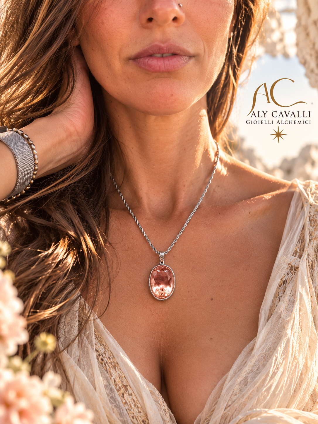 Lady Venus Andara Pink Angel Pendant 18k Gold