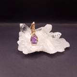 Pendente Andara  Amethyst Violet Flame Oro 14k Taglio Diamante – Attivazione DNA
