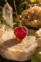 Gold-Plated Andara Solar Fire Crystal Pendant – High Vibration, DNA Activation, Light Codes, Energy Healing