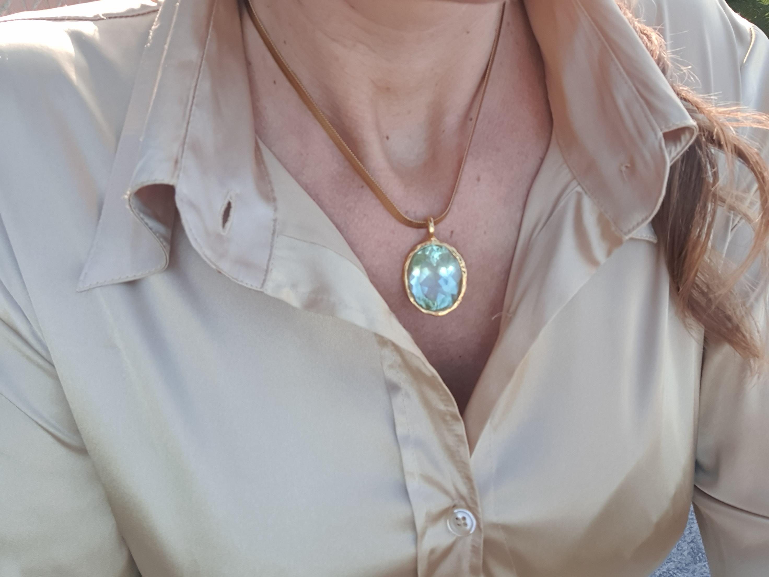 Pendente Andara Ethereal Mint Oro 18k – Cristallo Monte Shasta per Attivazione DNA e Guarigione Energetica