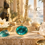 Ciondolo con Cristallo Andara Placcato 18k – Blu Verde Oceano – Attivazione DNA