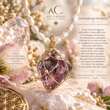 Silver Plated Andara Crystal Pendant, Deep Purple – Unique Jewelry