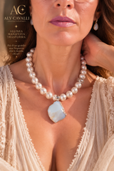 LUCI DI ARTURO – Collana Perle Barocche e Andara in Argento 925 | Alchimia Cristallina