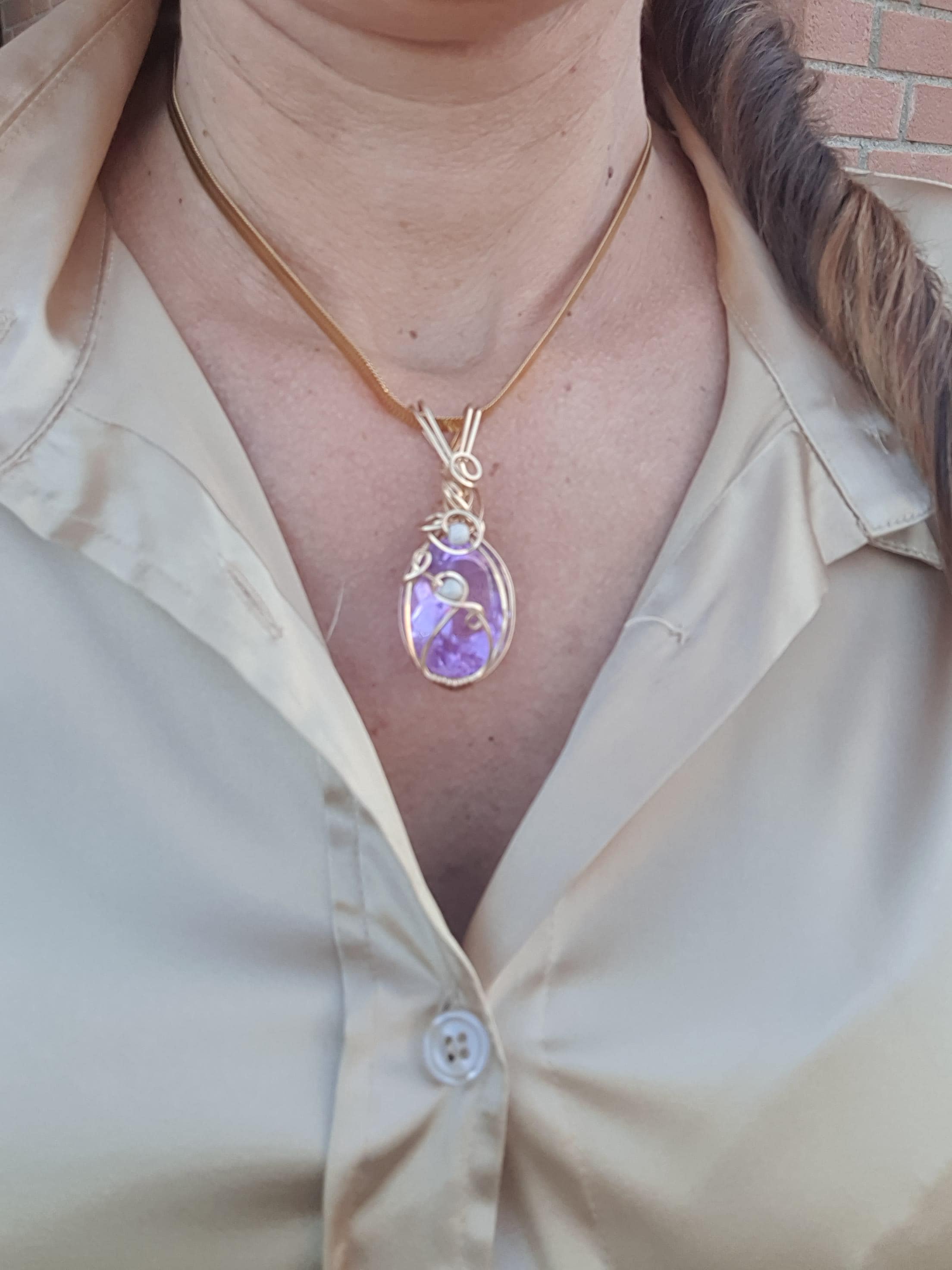 Pendente Andara Merlin Purple – Collana Cristallo per Risveglio Spirituale e Guarigione Chakra