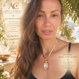 ANGEL AURA QUARTZ – Ciondolo Punta Placcato Oro | Alchimia Cristallina Light