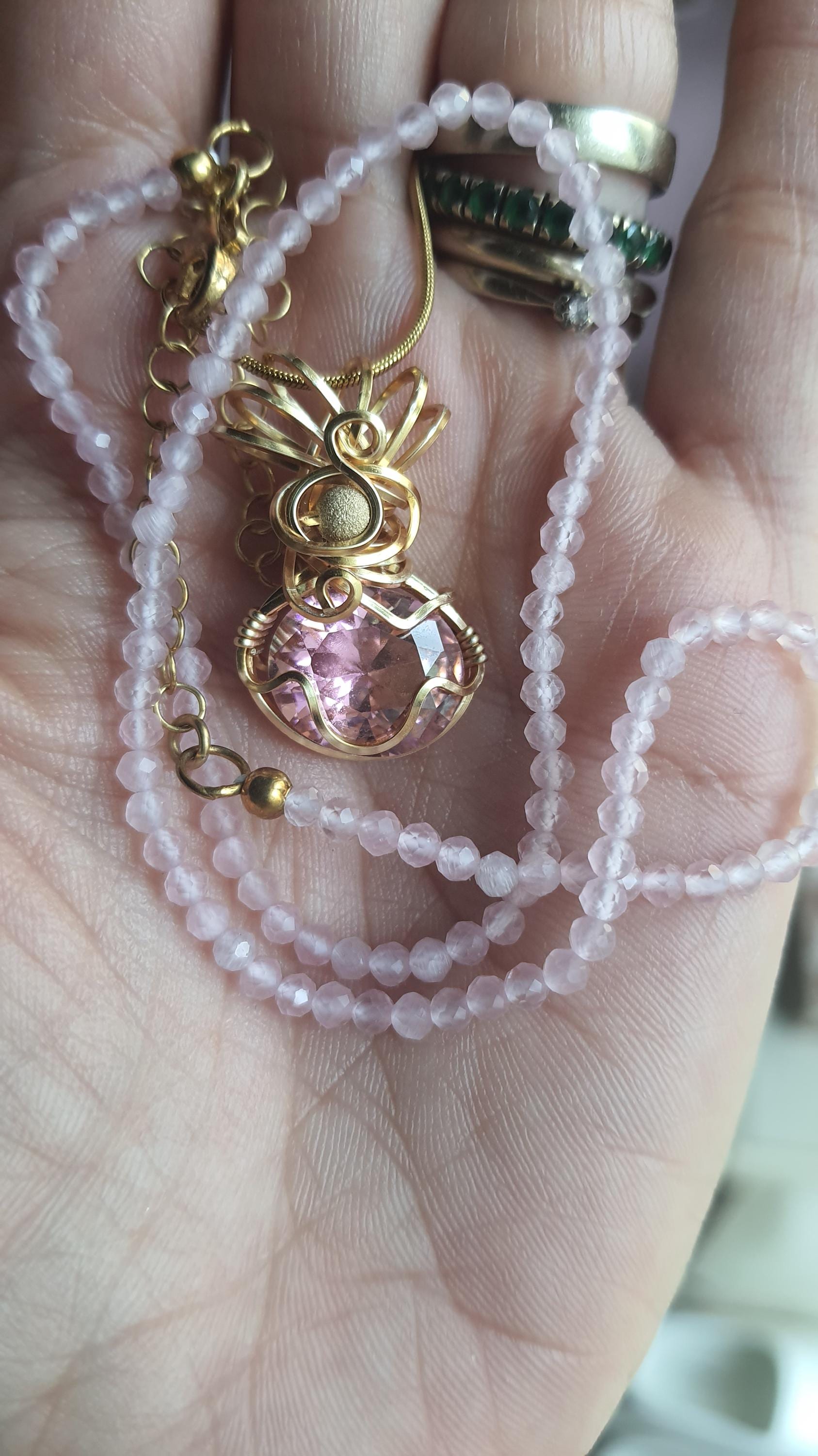 Pendente Pink Angel Andara Oro 14k – per Guarigione e Attivazione DNA