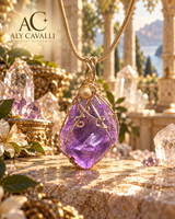 Pendente Andara Merlin Purple 14k– Collana Cristallo per Risveglio Spirituale e Guarigione Chakra