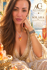 SOLARA Ciondolo con  Andara Solar Fire argento 925– Alta Vibrazione, Attivazione DNA, Codici di Luce, Guarigione Energetica (Copia)