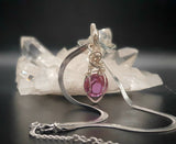 Ciondolo con Cristallo Andara Placcato Argento, Viola Profondo –  Gioiello Unico