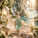 Pendente Andara Ethereal Mint Oro 14k – Cristallo Monte Shasta per Attivazione DNA e Guarigione Energetica