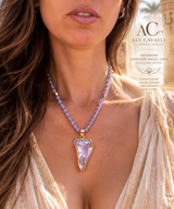 Andara Merlin Purple Pendant – Crystal Necklace for Spiritual Awakening and Chakra Healing