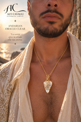 Andarian Oracle Clear – Ciondolo in oro 14 kt | Alchimia Cristallina™