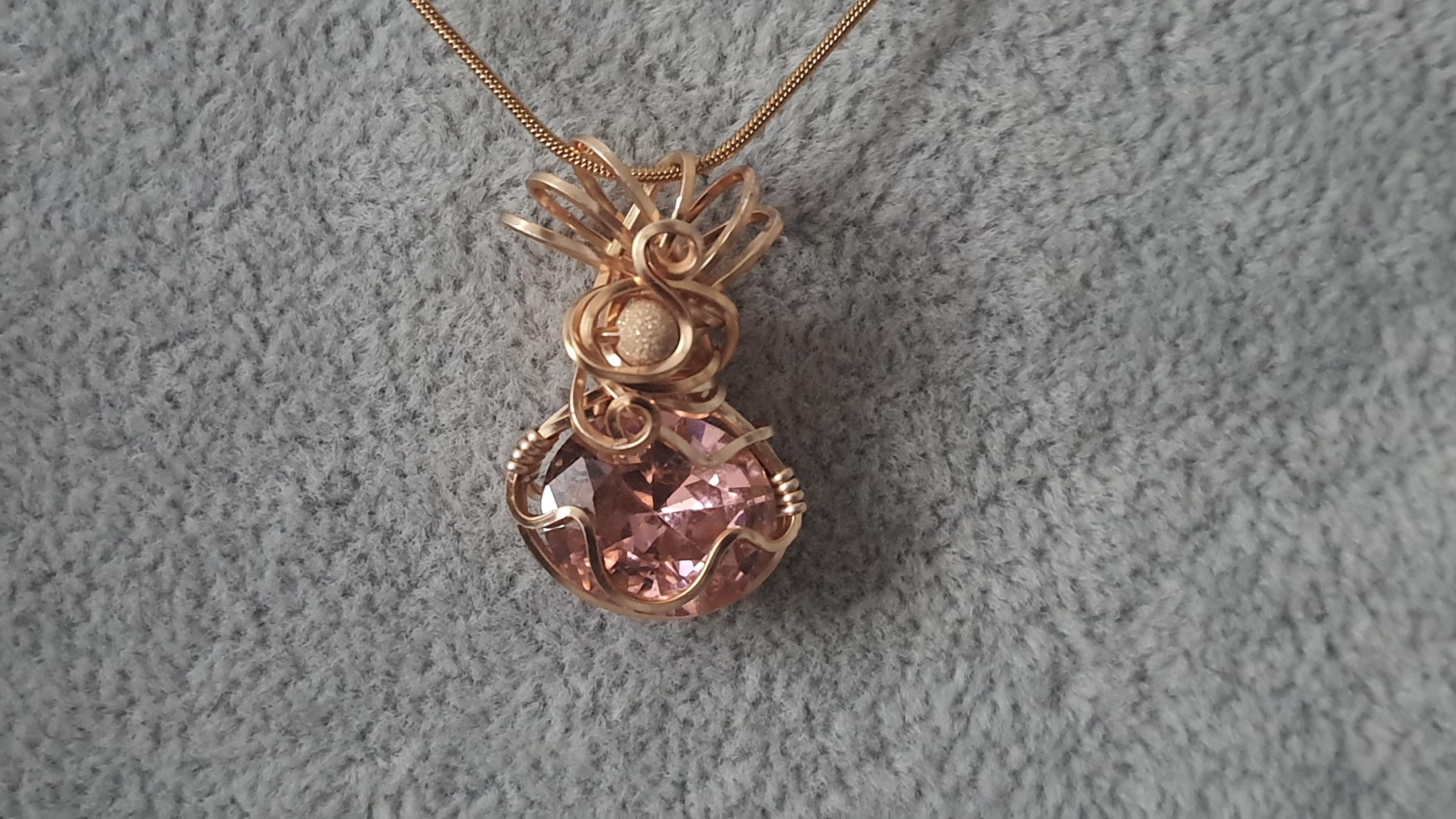 Pendente Pink Angel Andara Oro 14k – per Guarigione e Attivazione DNA