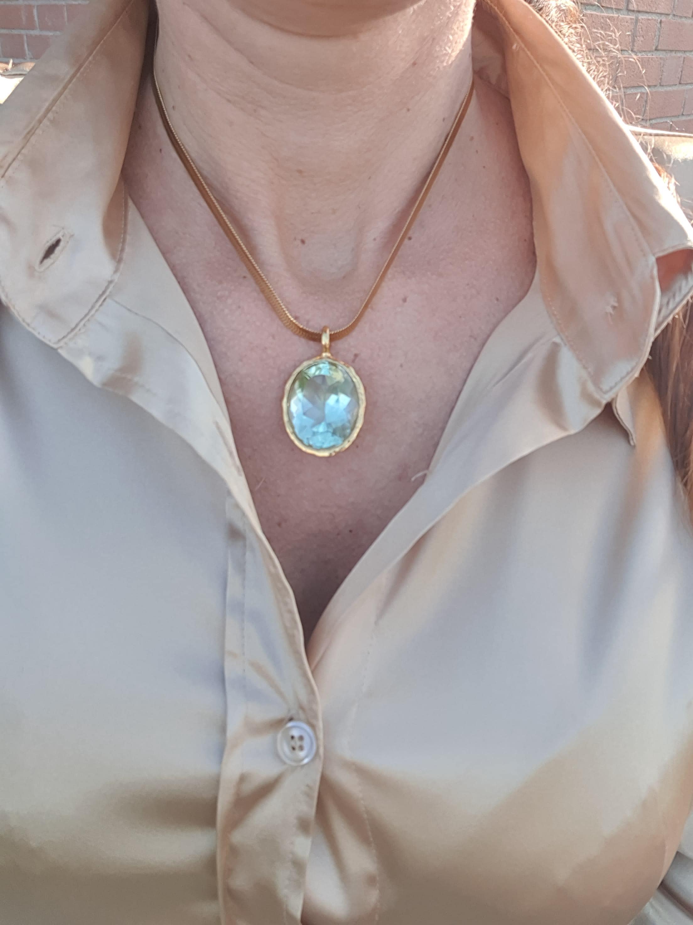 Pendente Andara Ethereal Mint Oro 18k – Cristallo Monte Shasta per Attivazione DNA e Guarigione Energetica