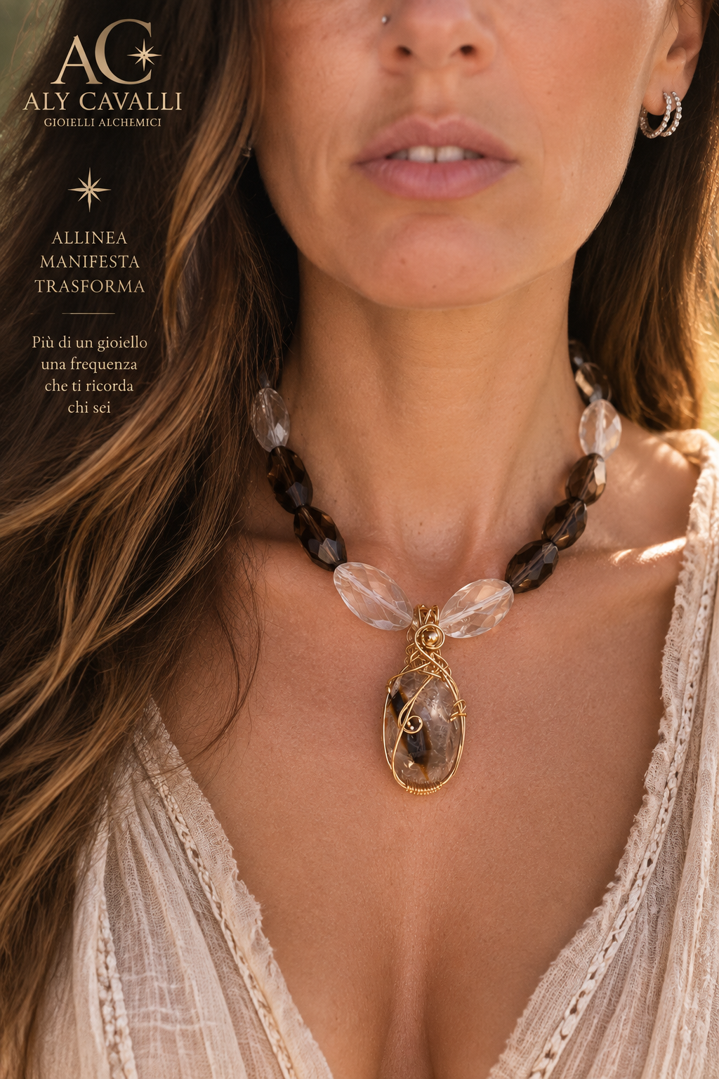TERRA SACRA – Andarian Schamaan | Collana con Cristallo Andara | Radici · Guarigione · Protezione | Alchimia Cristallina