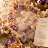 AUREA VISIONE – Collana Ametista, Citrino e Andara Ametista in Argento 925 | Alchimia Cristallina