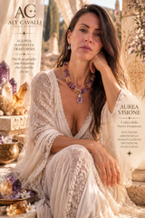 AUREA VISIONE – Collana Ametista, Citrino e Andara Ametista in Argento 925 | Alchimia Cristallina