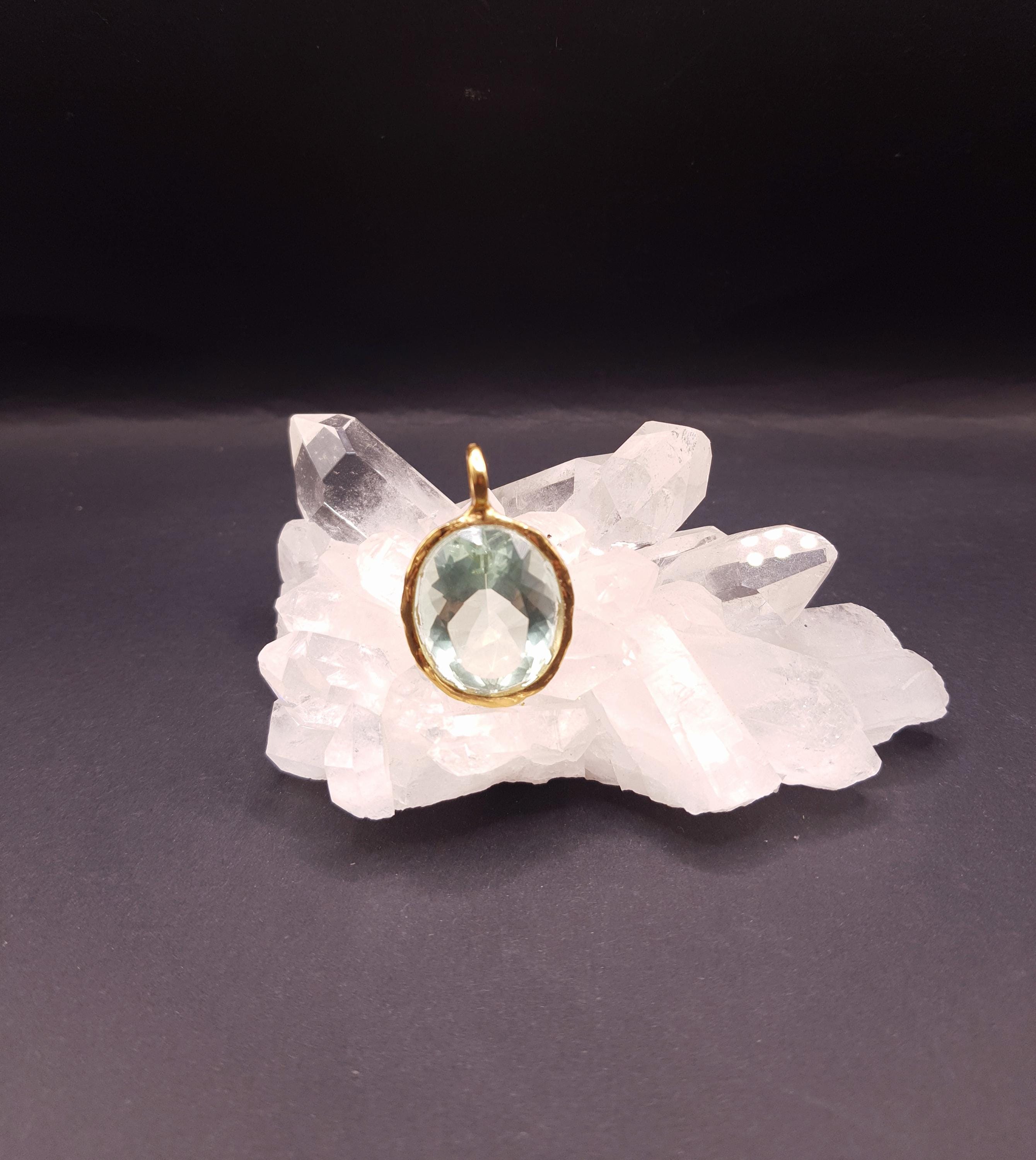 Pendente Andara Ethereal Mint Oro 18k – Cristallo Monte Shasta per Attivazione DNA e Guarigione Energetica