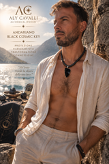 Cosmic Key Andarian Black – Ciondolo in argento 925 su collana di ematite | Alchimia Cristallina™